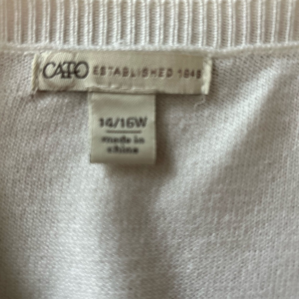 Cato Cardigan sweater woman size 14/16w button down 4/4 sleeves white - Picture 4 of 4